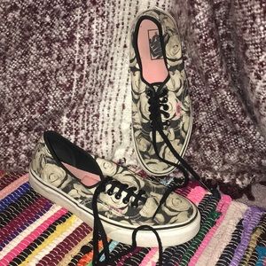 Black and White Rose Vans